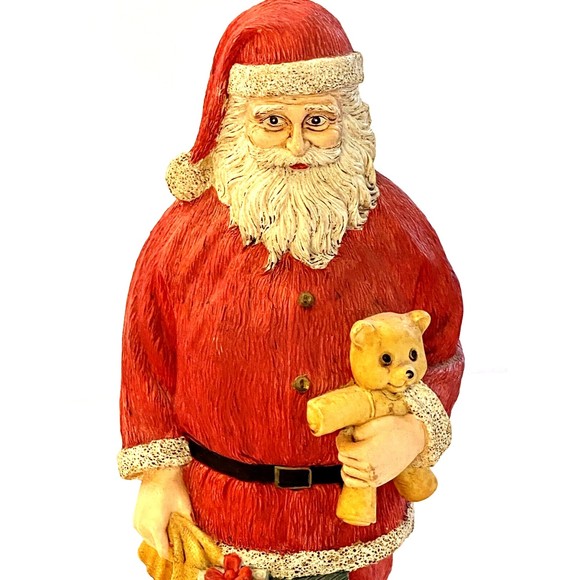 Santa Claus Figurine Carrying Gifts Old World Ceramic 90's‎ Decor Christmas - Picture 2 of 6